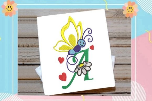 Butterfly A Letter Monogram: A Charming Addition for Etsy Embroidery Sellers