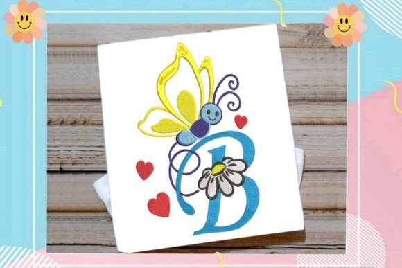 Butterfly B Letter Monogram: A Seasonal Embroidery Gem