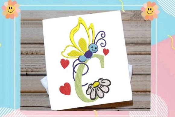 Butterfly C Letter Monogram: A Charming Touch for Personalized Embroidery