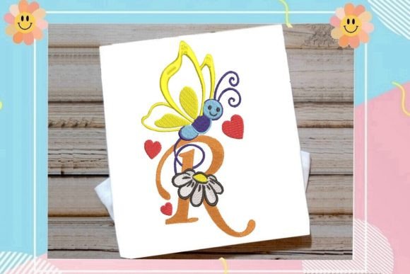 Butterfly R Letter Monogram: A Delicate Touch for Craft Fair Charm