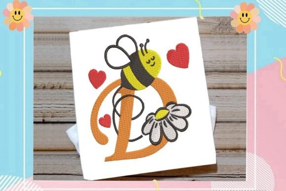 Cute Bee D Letter Monogram: A Playful Boost for Small Business Branding