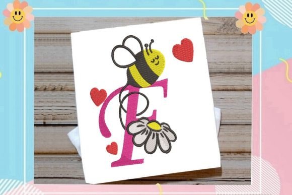 Cute Bee F Letter Monogram: A Playful Branding Touch for Small Businesses