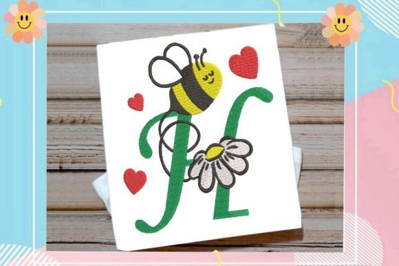 Cute Bee H Letter Monogram: A Playful Touch for Boutique Apparel