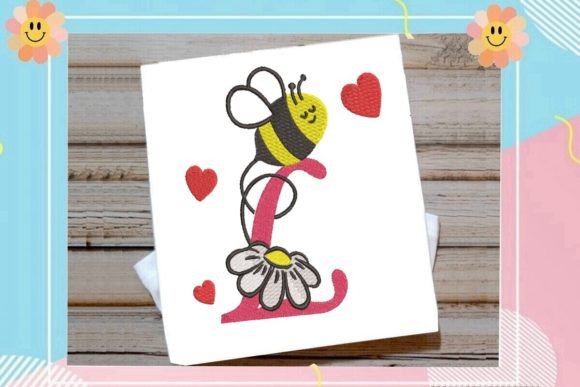 Cute Bee L Letter Monogram: A Playful Branding Touch for Small Business Merch