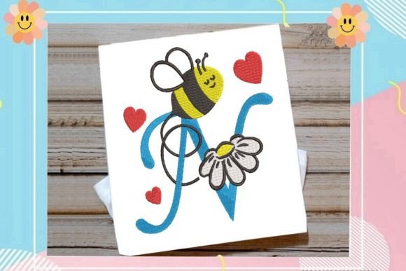 Cute Bee N Letter Monogram: A Playful Touch for Boutique Apparel