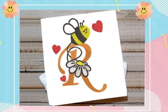 Cute Bee R Letter Monogram: A Playful Charm for Craft Fair Favorites