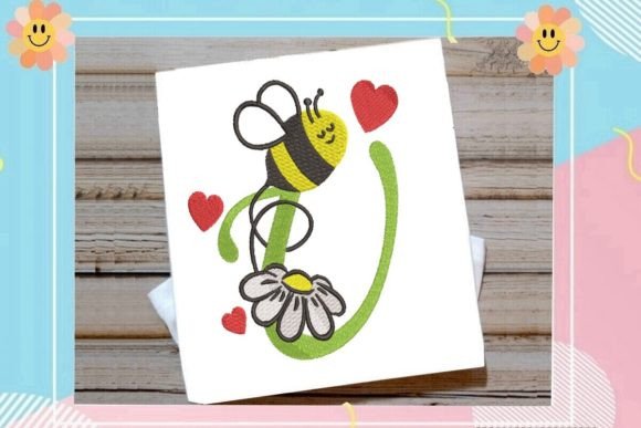 Cute Bee U Letter Monogram: A Playful Yet Professional Embroidery Pick for Small Business Merch