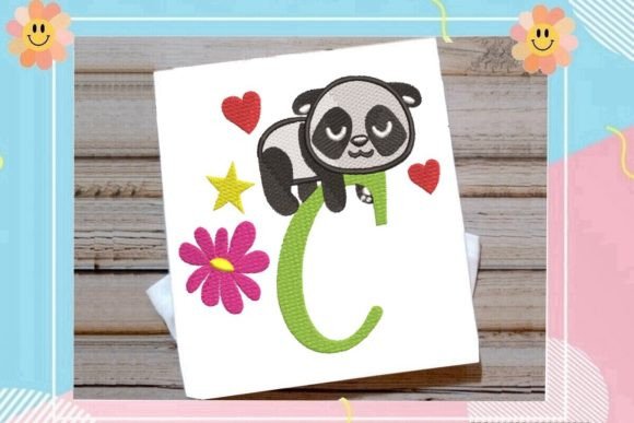 Cute Panda Monogram C Letter: A Designer’s Take for Boutique Apparel