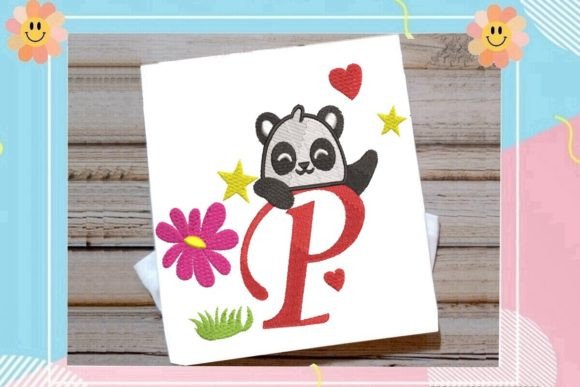 Cute Panda Monogram P: A Playful Yet Professional Embroidery Pick