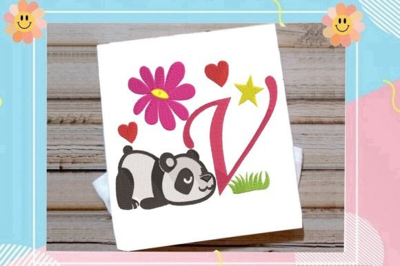 Cute Panda Monogram V Letter: A Playful Touch for Business Branding
