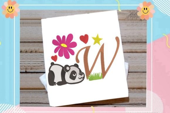 Cute Panda Monogram W Letter: A Playful Addition for Etsy Sellers
