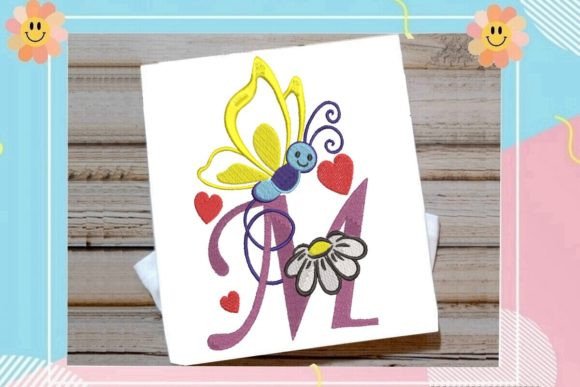 Elegant Butterfly M Monogram for Seasonal Embroidery Projects
