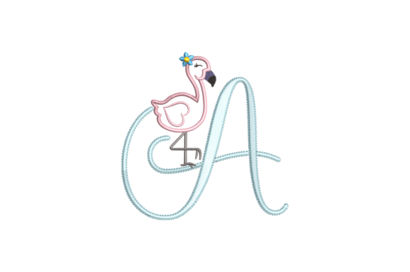 Flamingo Alphabet a: A Sweet Monogram for Etsy & Small Shop Embroidery