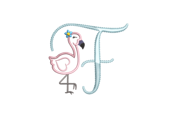 Flamingo Alphabet F: A Charming Monogram for Business Branding