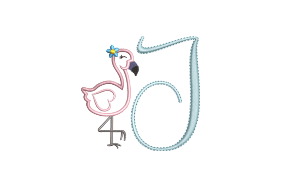 Flamingo Alphabet J: A Sweet Touch for Personalized Embroidery