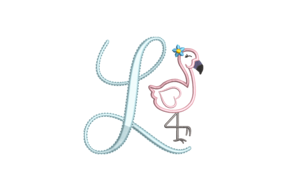 Flamingo Alphabet L: A Charming Addition for Etsy Embroidery Sellers