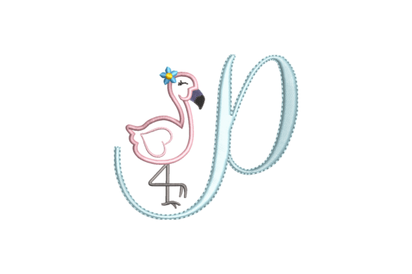 Flamingo Alphabet P: A Charming Monogram for Personalized Gifts