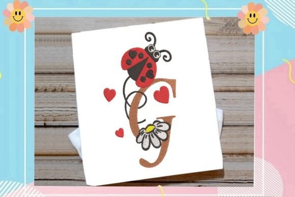 Ladybug G Letter Monogram: A Sweet Touch for Personalized Embroidery