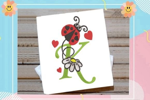 Ladybug K Letter Monogram: A Sweet Seasonal Embroidery Pick