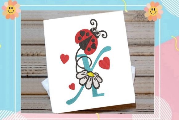 Ladybug X Letter Monogram: A Sweet Touch for Personalized Embroidery