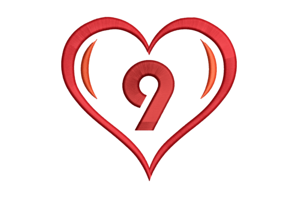 Monogram Number 9: A Heartfelt Design for Craft Fair Charm