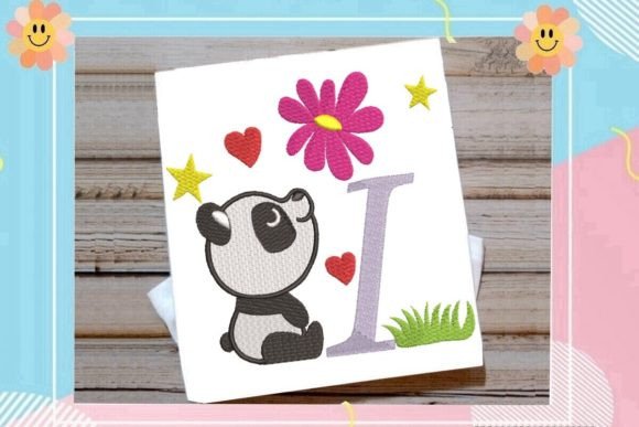 The Cute Panda Monogram I Letter Review for Holiday Embroidery