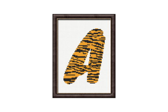 Tiger Print a Monogram Cross Stitch